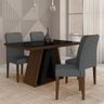 Mesa de Jantar com Vidro Suiça 4 Cadeiras Imbuia/preto/cinza - M.a Imbuia/preto/suede Cinza - 2