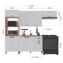 Ver imagem 4 de Armário de Cozinha Modulada Compacta Fidelitá Nara 100% MDF 4 Peças 270cm 12 Portas 2 Gavetas sem