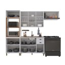 Ver imagem 3 de Armário de Cozinha Modulada Compacta Fidelitá Nara 100% MDF 4 Peças 270cm 12 Portas 2 Gavetas sem