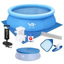 Ver imagem 1 de Piscina Inflável Joy Set 2490l Circular 240cm com Capa Filtro Bomba Forro Kit Limpeza Vg Plus 220v