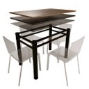 Ver imagem 1 de Base Para Mesa De Vidro Jantar 4 Lugares Preta Retangular