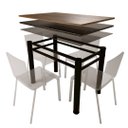 Ver imagem 2 de Base Para Mesa De Vidro Jantar 4 Lugares Preta Retangular