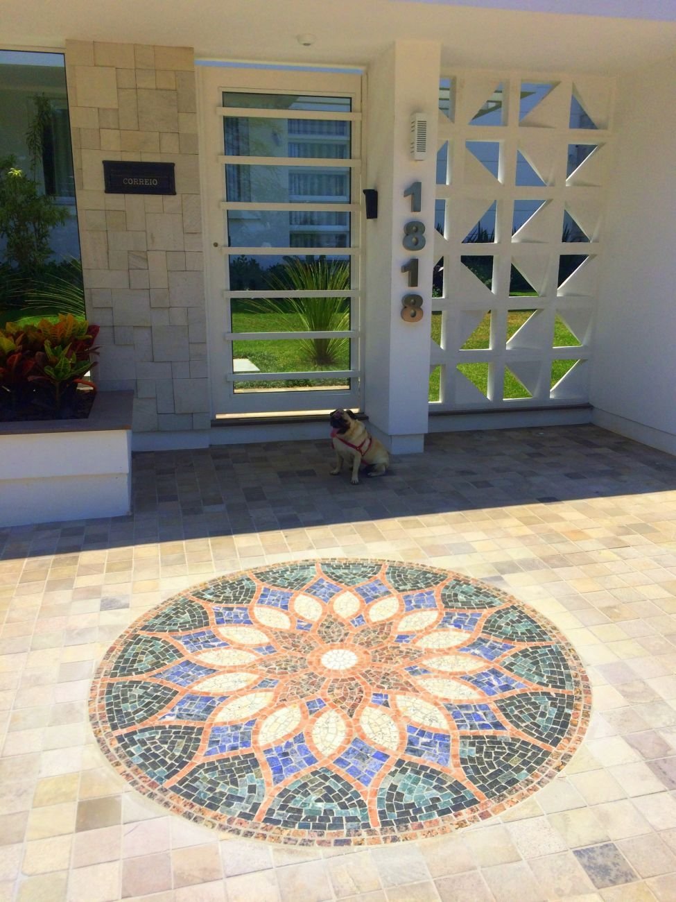 Mandala Indiana Piso Mosaico Vitral Árabe 70cm - 3