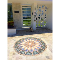 Mandala Indiana Piso Mosaico Vitral Árabe 70cm - 3