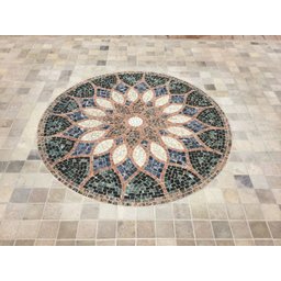 Mandala Indiana Piso Mosaico Vitral Árabe 70cm - 2