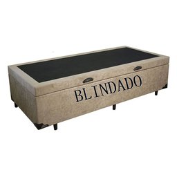 Cama Box Baú Solteiro Blindado Suede Bege - 2
