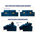 Ver imagem 6 de Sofá Retrátil Reclinável 250cm Ascari Suede Velut com molas Ensacadas - King House