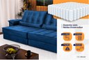 Ver imagem 4 de Sofá Retrátil Reclinável 250cm Ascari Suede Velut com molas Ensacadas - King House
