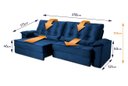 Ver imagem 3 de Sofá Retrátil Reclinável 250cm Ascari Suede Velut com molas Ensacadas - King House