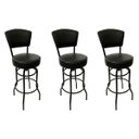 Ver imagem 1 de Kit 3 Banquetas Alta Bar Giratória com Encosto cor Preta Assento grosso Confortável preto Poltronas 