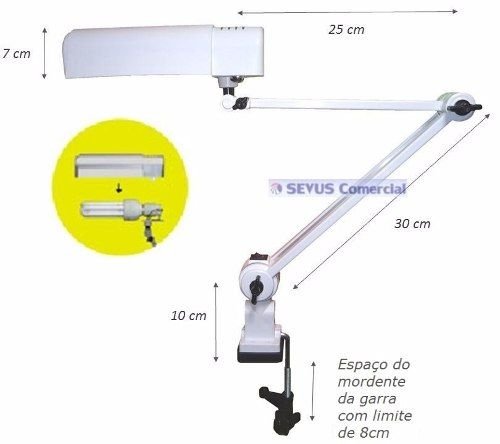 Luminária Retangular com Garra Ilutec Ref. 252 Branco - 3