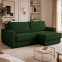 Ver imagem 2 de Sofá Sala de Estar Nilo Retratil Manual Bipartido 250cm 4 Lugares Linho Verde m1 - Monari Design