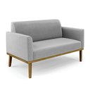 Ver imagem 7 de Conjunto 2 Poltronas e 1 Namoradeira Decorativa Isabella Pés Fixo em Madeira Castanho Suede Cinza G1