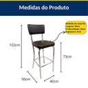 Ver imagem 5 de Kit 2 Banquetas Olivia Altura 73cm Bar Cozinha Cromada Assento Grosso Preto Encosto Estofado