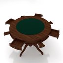 Ver imagem 6 de Conjunto Mesa de Jogos Bellagio e 4 Cadeiras Madeira Poker Base Estrela Linho Offwhite/imbuia