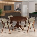 Ver imagem 5 de Conjunto Mesa de Jogos Bellagio e 4 Cadeiras Madeira Poker Base Estrela Linho Offwhite/imbuia