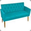 Ver imagem 2 de Kit Namoradeira Decorativa Para Sala Capitonê Com Base + 4 Poltronas Para Recepção Suede