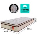 Ver imagem 2 de Colchão Solteirão BF Molas Ensacadas Bamboo 97x203x21cm -