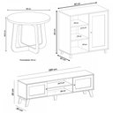 Ver imagem 3 de Sala de Estar Completa para TV Até 75 Polegadas Charlotte 3 Portas Carvalho/Off White - Artely Móvei