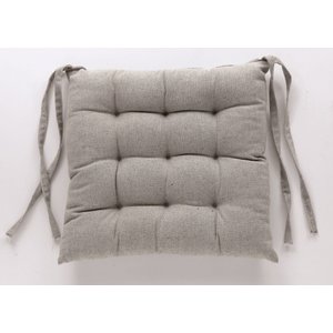 Kit com 4 Almofada de Cadeira Futton com Amarração 40x40cm - Prata