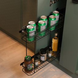 Porta Temperos Latas Óleo Aramado Preto com Corrediças Telescópicas Cerveja Refrigerante - 2