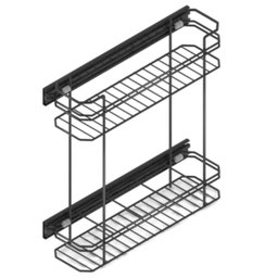Porta Temperos Latas Óleo Aramado Preto com Corrediças Telescópicas Cerveja Refrigerante - 1