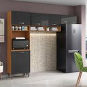Ver imagem 1 de Cozinha Compacta Aurora com 6 Portas e 4 Nichos Cinamomo Grafite Aramóveis