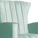 Ver imagem 2 de Poltrona Estofada de Balanço Melinda Veludo Acqua - Lm Decor