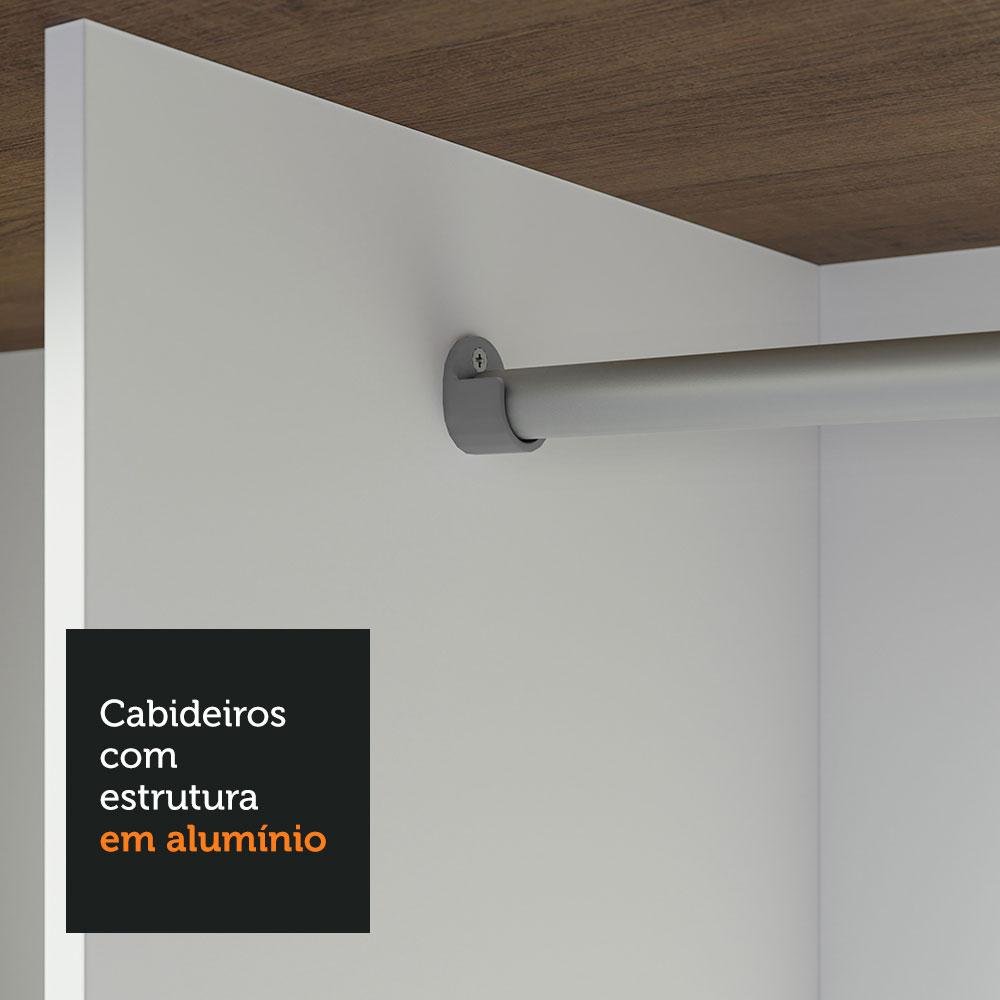 Guarda-roupa Casal 3 Portas de Correr com Espelho Rustic/preto Nobre Madesa - 7