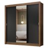 Guarda-roupa Casal 3 Portas de Correr com Espelho Rustic/preto Nobre Madesa - 3