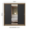 Guarda-roupa Casal 3 Portas de Correr com Espelho Rustic/preto Nobre Madesa - 4