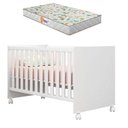 Ver imagem 1 de Berço Americano Doce Sonho 100 Branco Brilho com Colchão Gazin – Qmovi