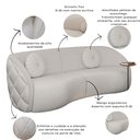 Ver imagem 3 de Conjunto Sofá Curvo e Poltrona Euphoria em Bouclé Branco com 2 Almofadas