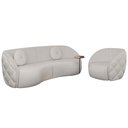 Ver imagem 1 de Conjunto Sofá Curvo e Poltrona Euphoria em Bouclé Branco com 2 Almofadas