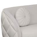 Ver imagem 4 de Conjunto Sofá Curvo e Poltrona Euphoria em Bouclé Branco com 2 Almofadas
