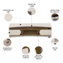 Ver imagem 3 de Rack Tv 86 Pol 220cm com 2 Portas Reno Off White/pinho A09 - Mpozenato