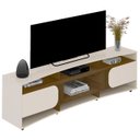Ver imagem 2 de Rack Tv 86 Pol 220cm com 2 Portas Reno Off White/pinho A09 - Mpozenato