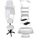 Ver imagem 1 de Kit Podologia Cadeira Mocho Exaustor Carrinho Escada Bandejas Fiscomed Kit Cadeira para Podologia