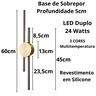 Luminária Arandela 60cm Barra Linear Duplo Led Minimalista Parede Gimpo Kjbd-166-pai Cor:modelo 1 - 7