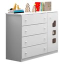 Ver imagem 4 de Dormitório Infantil Lívia Guarda Roupa, Cômoda e Berço Mel Branco - Phoenix Baby