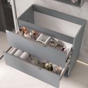 Ver imagem 5 de Conjunto para Banheiro Iolanda 80 com Pés Armário Espelheira e Lavatório Fabribam Cinza