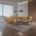 Ver imagem 1 de Sala de Jantar Mesa Nala 220cm Tampo Laminado Canto Moeda com 8 Cadeiras Bella Mobilare