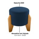 Ver imagem 5 de Puff Decorativo para Sala Luxo 44x44 Cm Veludo Azul Milani Store