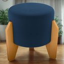 Ver imagem 2 de Puff Decorativo para Sala Luxo 44x44 Cm Veludo Azul Milani Store