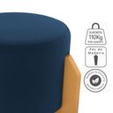 Ver imagem 4 de Puff Decorativo para Sala Luxo 44x44 Cm Veludo Azul Milani Store