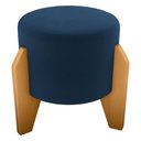 Ver imagem 1 de Puff Decorativo para Sala Luxo 44x44 Cm Veludo Azul Milani Store