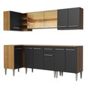 Ver imagem 7 de Armário de Cozinha Completa de Canto 293cm Rustic/Preto Emilly Play Madesa XA