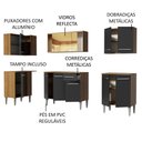 Ver imagem 5 de Armário de Cozinha Completa de Canto 293cm Rustic/Preto Emilly Play Madesa XA