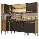 Ver imagem 3 de Armário de Cozinha Completa de Canto 293cm Rustic/Preto Emilly Play Madesa XA