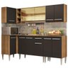 Armário de Cozinha Completa de Canto 293cm Rustic/Preto Emilly Play Madesa XA - 3